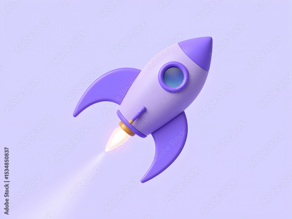 Fototapeta premium 3d spaceship rocket launch world space day business icon