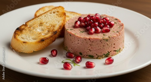 Wallpaper Mural Savory liver p?t? topped with pomegranate seeds, served with toasted baguette slices Torontodigital.ca