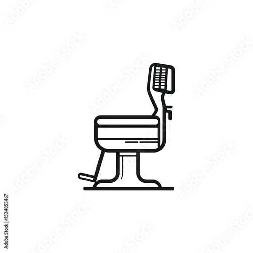 Minimalist Line Art Barber Chair Illustration for Hairstylists and Salon Professionals
