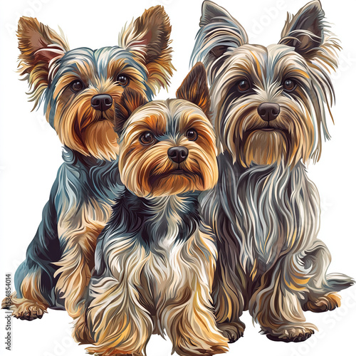 yorkshire terrier on white
 isolated on transparent background png
