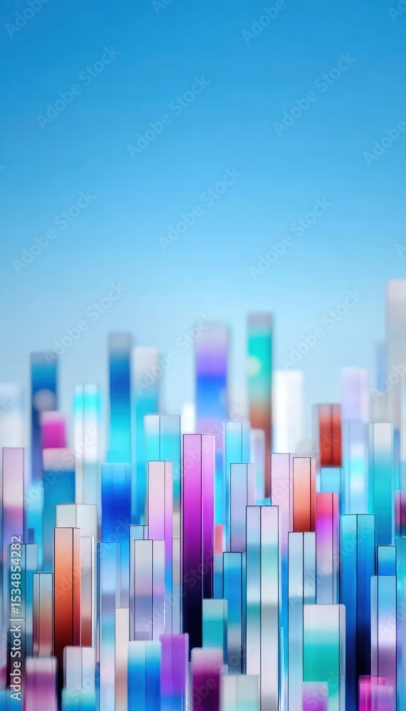 Abstract cityscape with blurred vibrant buildings Abstract cityscape with blurred vibrant buildings