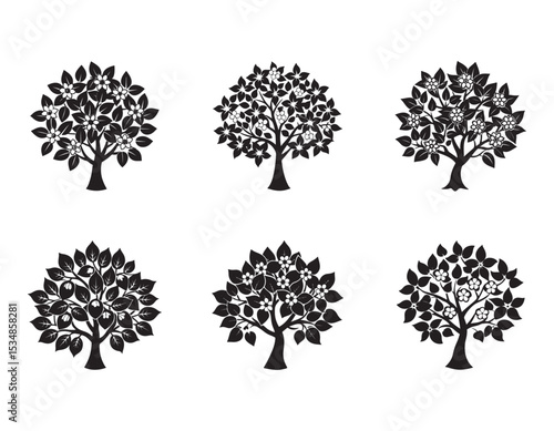 a pear tree flower icon with clustered white petal