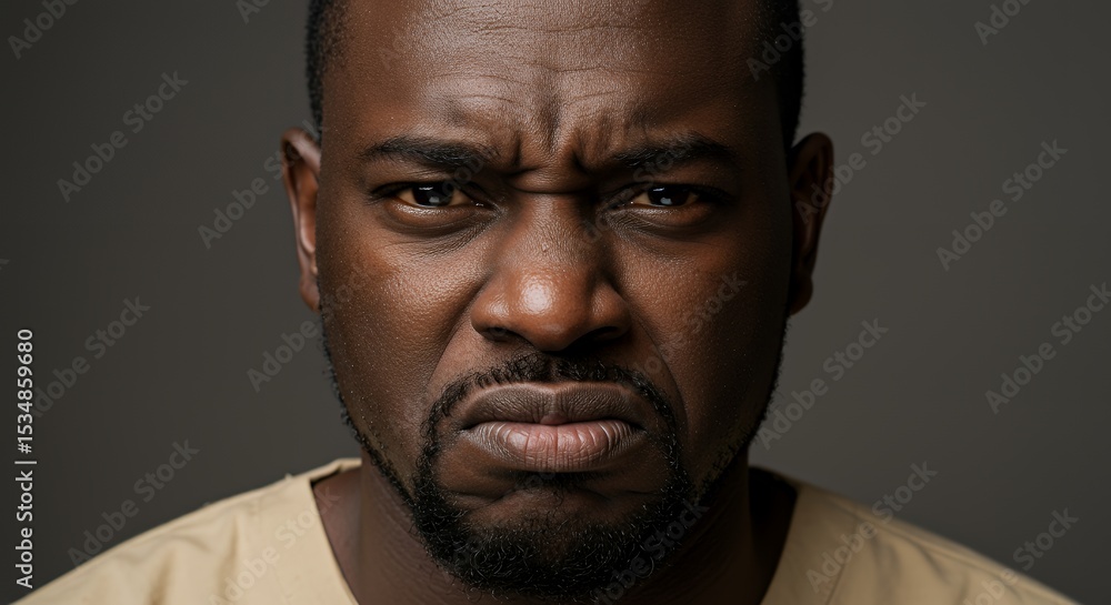 Fototapeta premium Close-up Portrait of a Man Showing Discontent