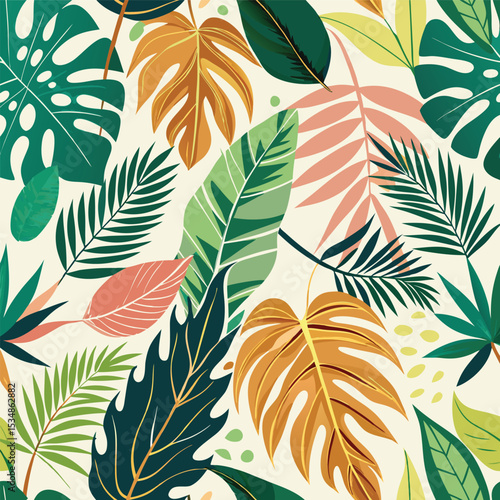 Tropical leaves pattern