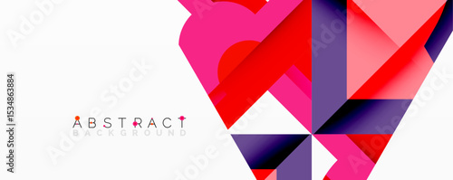 Free Download Bright geometric shapes overlap, creating dynamic abstract composition. Vivid colors contrast against white background. Modern design element. - GFXLoad