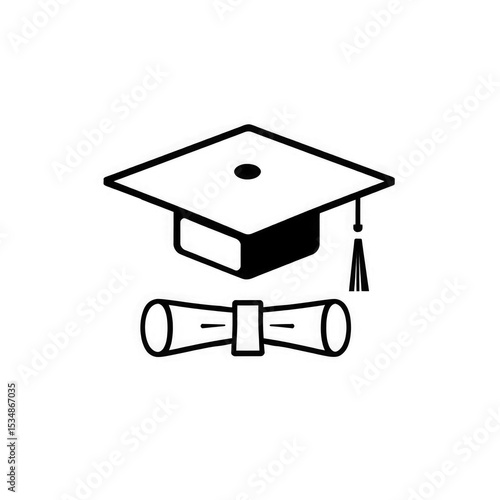 graduation cap and diploma PNG and JPEG with transparent background	