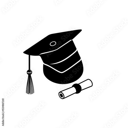graduation cap and diploma PNG and JPEG with transparent background	
