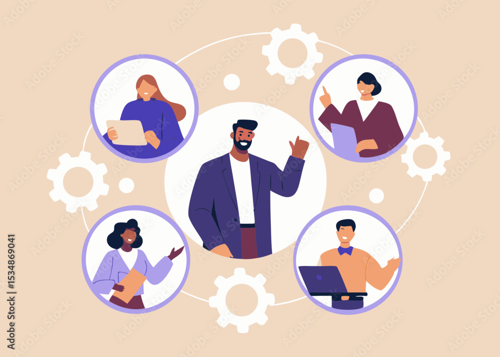 Online Teamwork and Collaboration with Diverse Professionals Remote Work and Communication Virtual Meeting and Digital Connection Concept Online Teamwork and Collaboration with Diverse Professionals Remote Work and Communication Virtual Meeting and Digital Connection Concept