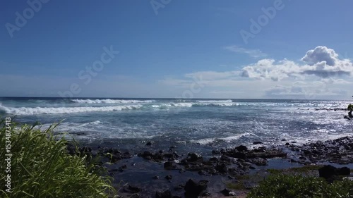 Aerial shot of ocean waves