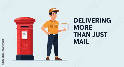 Postman Delivering Packages and Mail Reliable Service