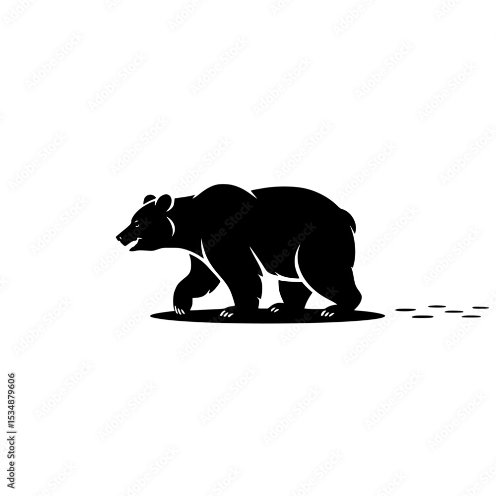 Obraz premium silhouette vector of a bear,black silhouette of a bear