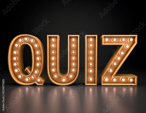 Retro quiz  on dark background