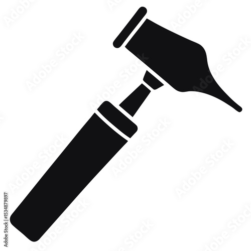 Medical Otoscope or Ear Scope Silhouette Icon - ENT Examination, Hearing Health, and Diagnostics Tool