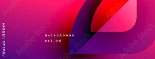 Vibrant gradient background features abstract shapes. Pink, purple, red hues blend smoothly. Minimalist text reads background design. Modern aesthetic.