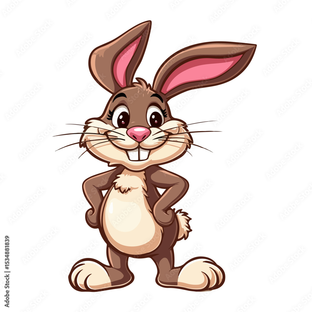 Obraz premium Hand drawn cartoon rabbit vector illustration
