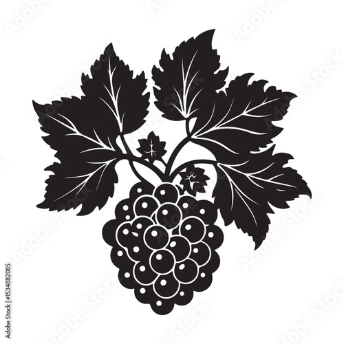 bunch of grapes  grapevine flower icon with tiny greenish blooms