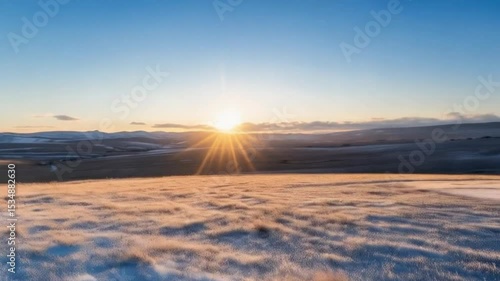 sunset in the snow