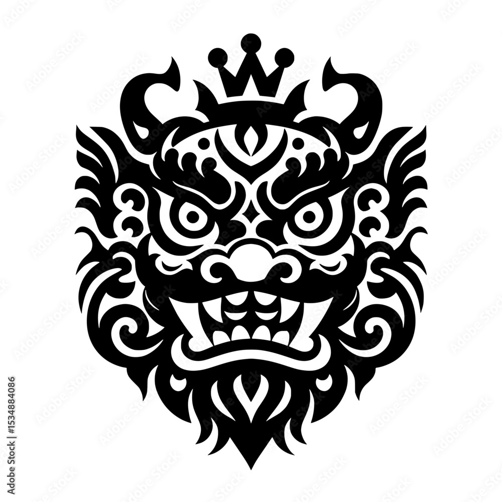Detailed black vector illustration of Shisa, a traditional guardian mythical creature from Okinawa, Japan. Detailed black vector illustration of Shisa, a traditional guardian mythical creature from Okinawa, Japan.