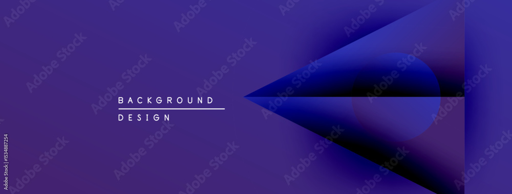 Fototapeta premium Abstract purple design features overlapping shapes, gradients. Minimalist style with text elements background, design. Modern visual composition.