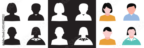 Avatar icon. person icon people. Male and female profile icon.  Vector for websites, mobile interfaces, presentations, banner, visual branding etc. Vector illustration. EPS 10