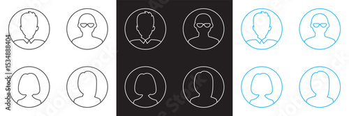 Avatar icon. person icon people. Male and female profile icon.  Vector for websites, mobile interfaces, presentations, banner, visual branding etc. Vector illustration. EPS 10