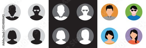 Avatar icon. person icon people. Male and female profile icon.  Vector for websites, mobile interfaces, presentations, banner, visual branding etc. Vector illustration. EPS 10