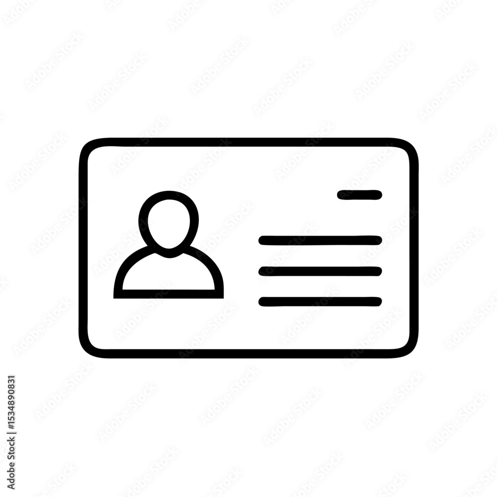 Business Card and ID Badge Line Icon – Minimalist Black Outline Symbol for Contact Information, Employee Identification, and Professional Networking
Business Card and ID Badge Line Icon – Minimalist Black Outline Symbol for Contact Information, Employee Identification, and Professional Networking