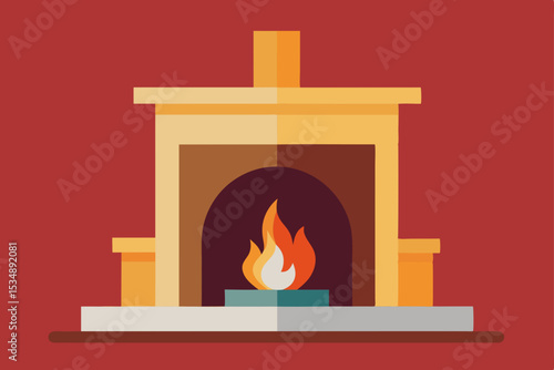 modern-fireplace-with-elegant-wall-decor--