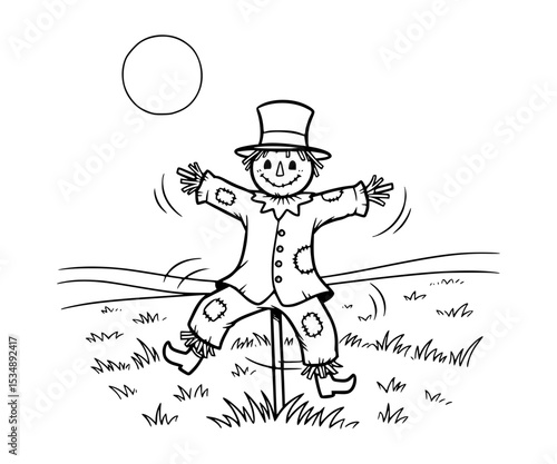 Wallpaper Mural Scarecrow dancing in moonlit field Torontodigital.ca