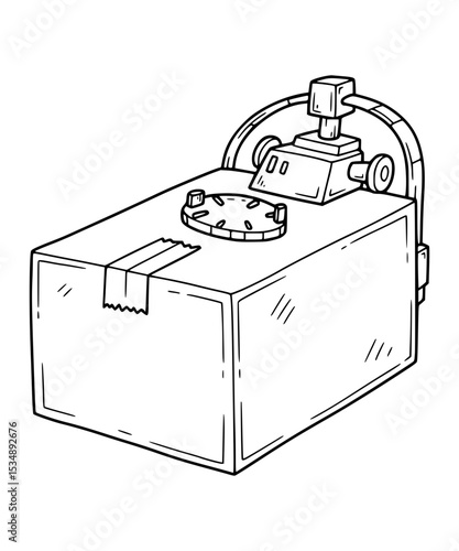 Time machine from cardboard box