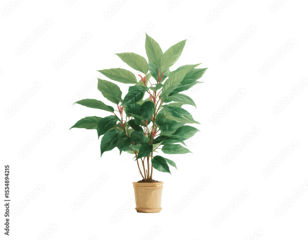 Fototapeta premium [Transparent Background PNG]Potted Plant Illustration Against White Background