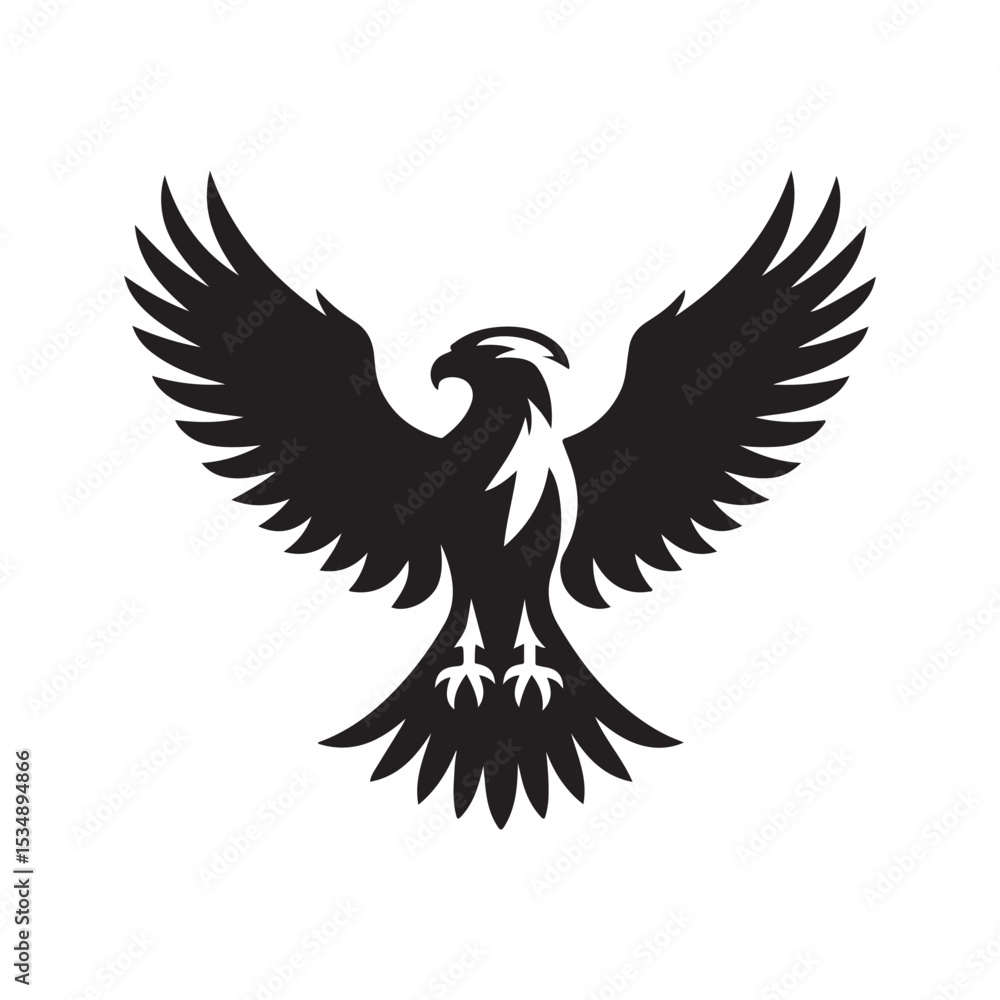 Obraz premium hawk vector silhouette clip art logo design illustration