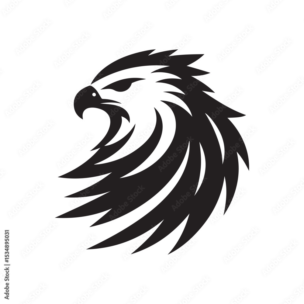 Obraz premium hawk vector silhouette clip art logo design illustration