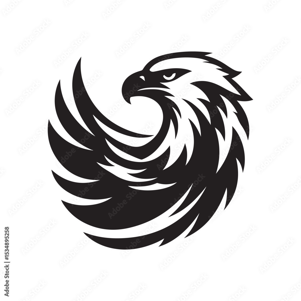 Obraz premium hawk vector silhouette clip art logo design illustration