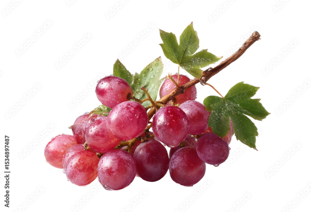 Fototapeta premium [Transparent Background PNG]Fresh Red Grapes Cluster Close-up