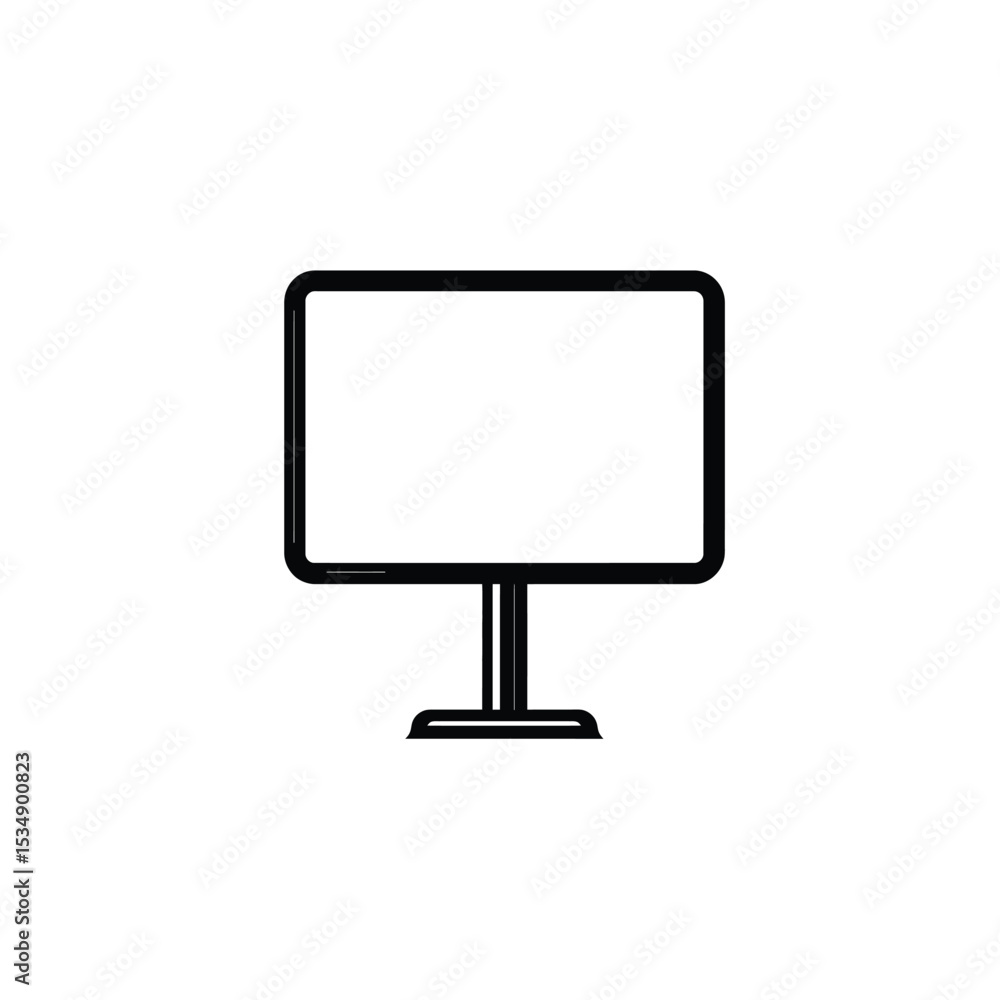 Simple Black and White Monitor Icon Illustration Download Now Simple Black and White Monitor Icon Illustration Download Now