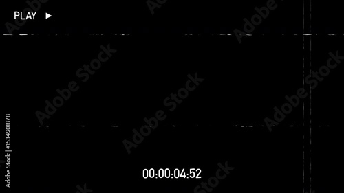 VHS tape playing overlay. 4k Alpha channel