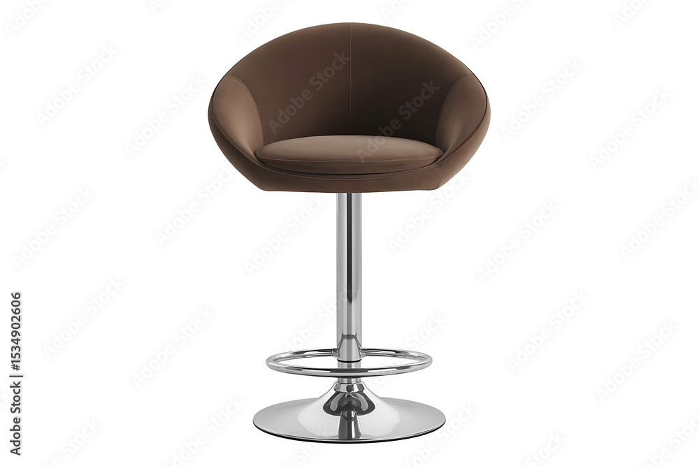 Elegant Coffee Colored Bowl Shaped Bar Stool Adjustable Height Modern Minimalist on Pure White Background Elegant Coffee Colored Bowl Shaped Bar Stool Adjustable Height Modern Minimalist on Pure White Background