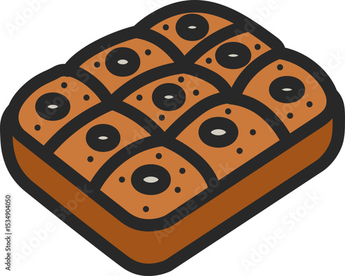 Focaccia Filled Line Icon