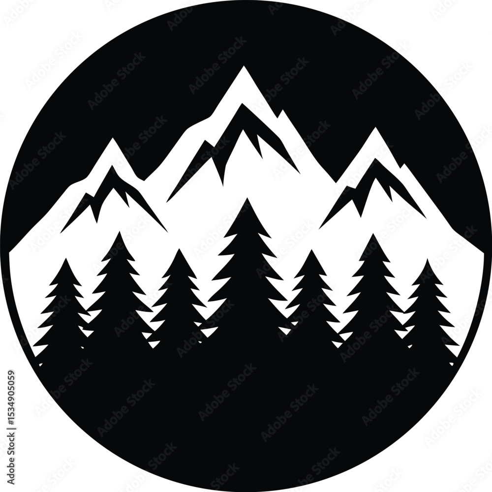 Obraz premium vector illustration of a mountain icon