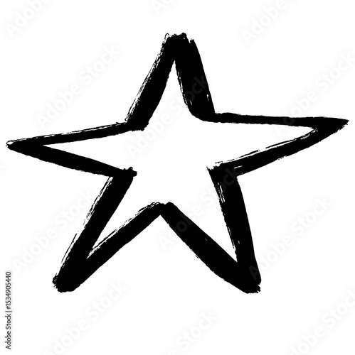 Grunge star with brush stroke texture vector for distressed awards, rock music, or rebellious spirit. Ideal for rough, edgy designs, vintage themes, or artistic statements.