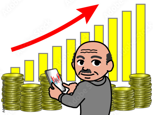 壱A：スマホアプリでNISA投資の複利運用をする老人の資産拡大_CS3 2025_0610_020