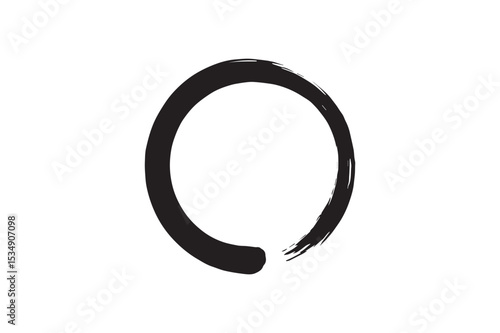Zen Circle silhouette vector with white background