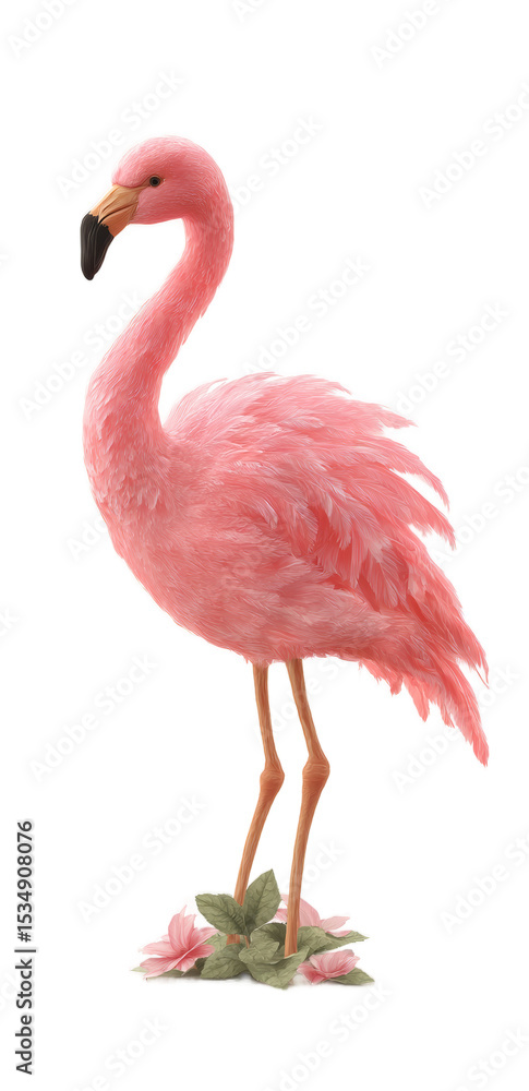 Obraz premium [Transparent Background PNG]Pink Flamingo Artistic Illustration