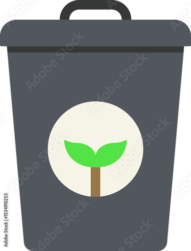 Compost Bin Flat Icon