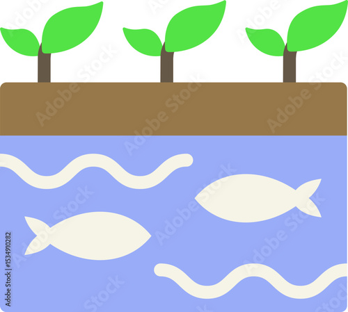 Aquaponics Tank Flat Icon