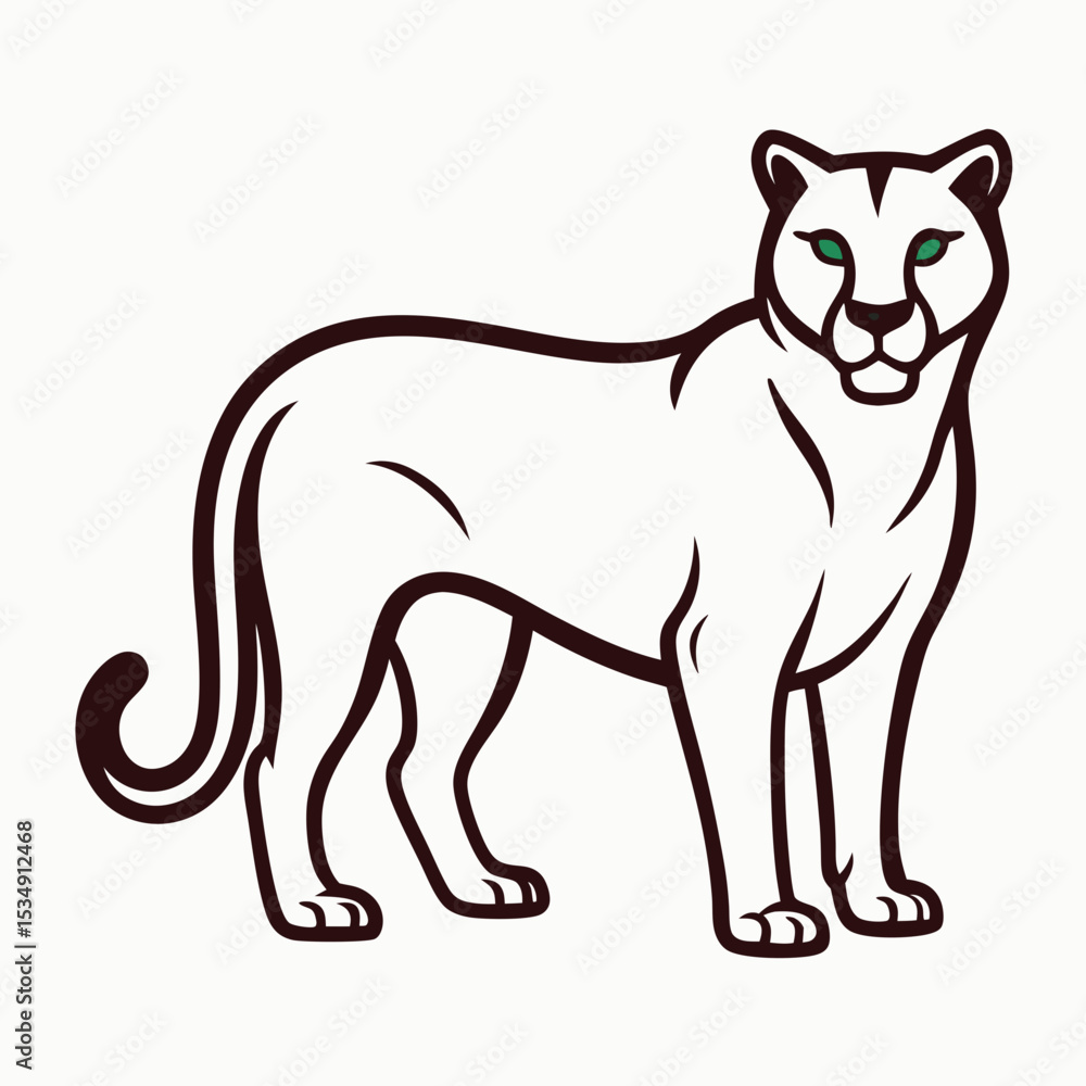 Obraz premium Cougar on white background