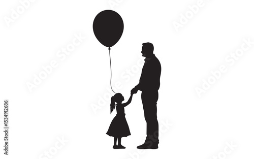 father's day girl with balloon
