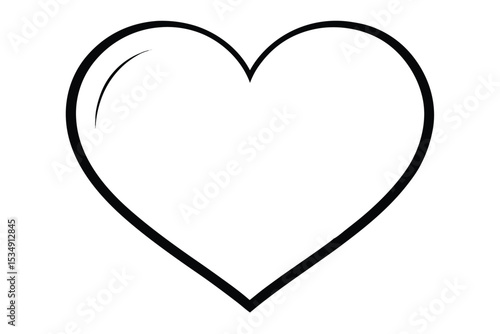 Simple black heart illustration on a white background