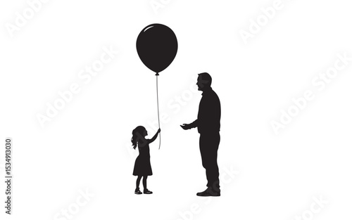 father's day girl with balloon